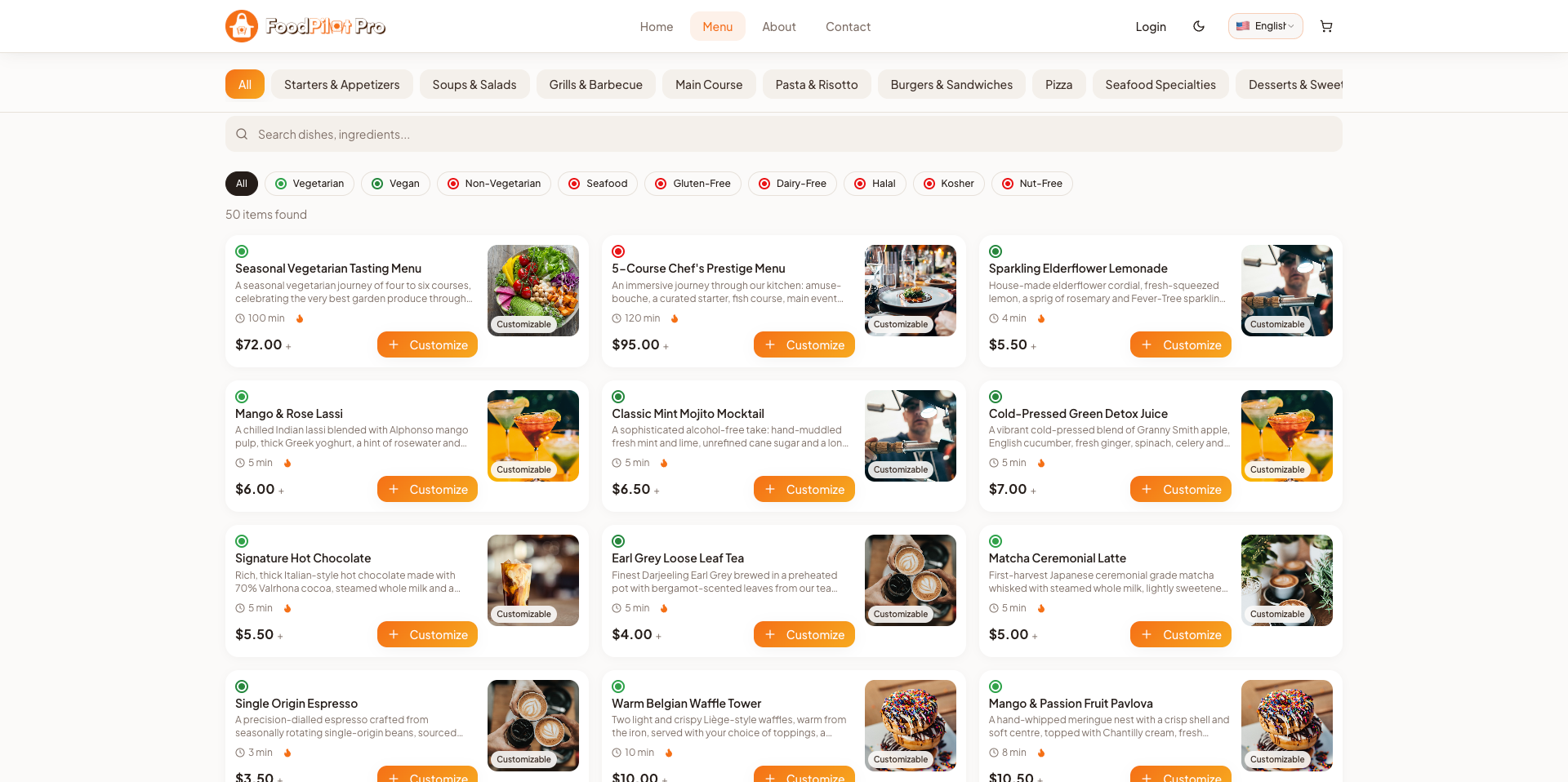 Menu & Categories